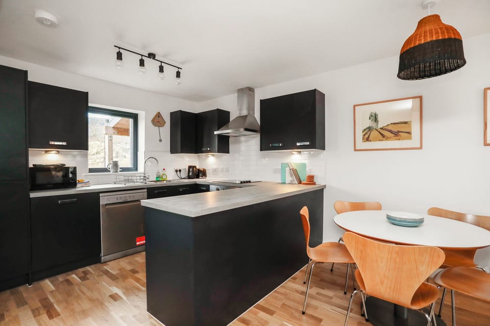 Fridge, dishwasher, electric kettle, toaster