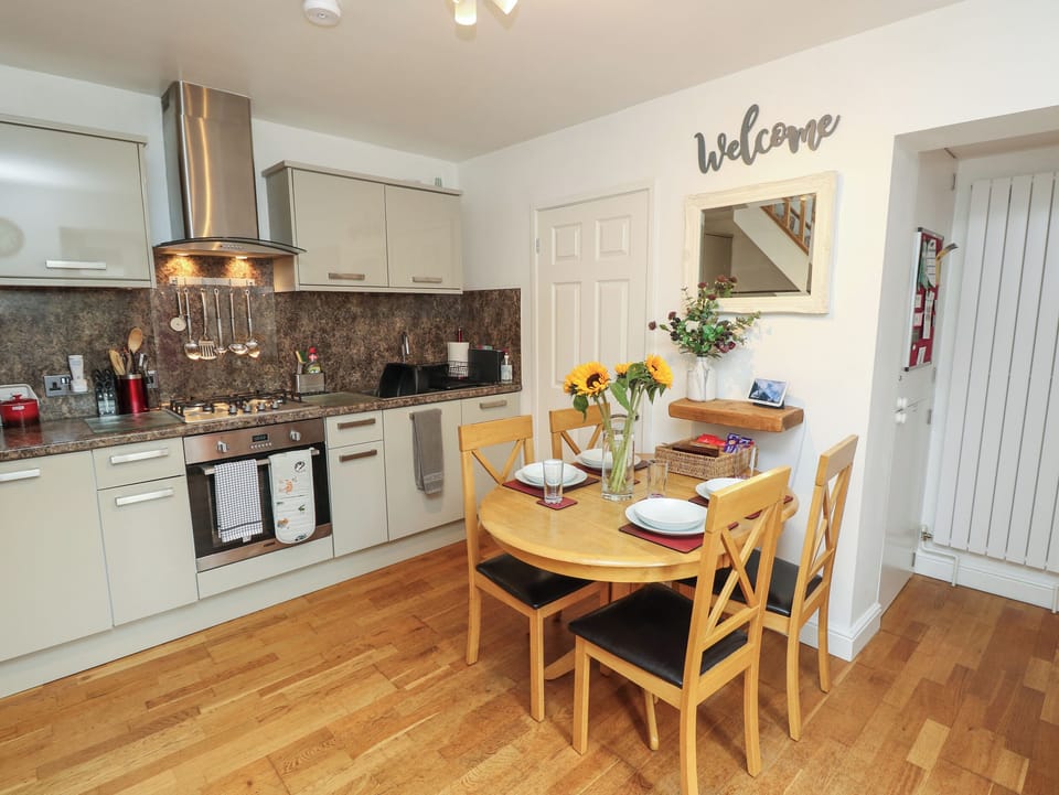 Fridge, dishwasher, electric kettle, toaster