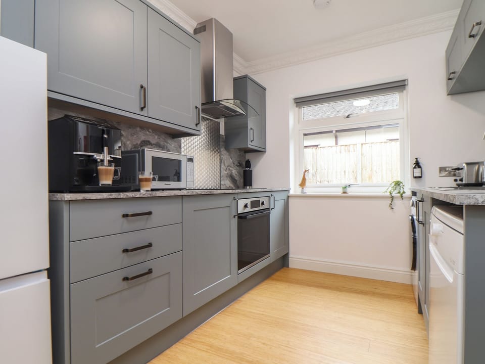 Fridge, dishwasher, electric kettle, toaster