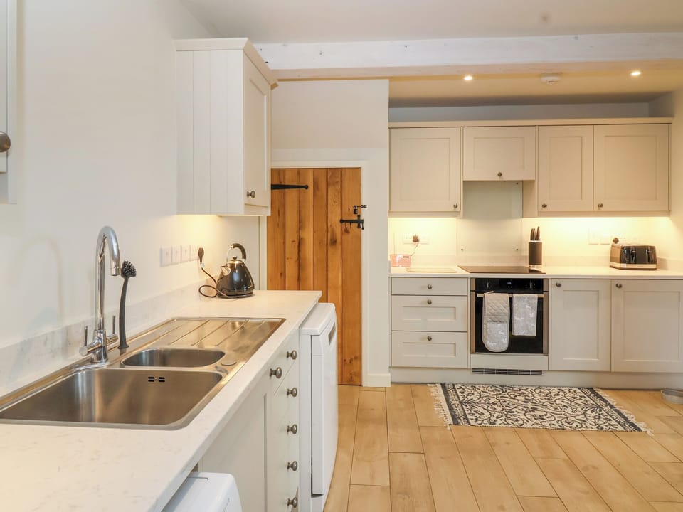 Fridge, dishwasher, electric kettle, toaster