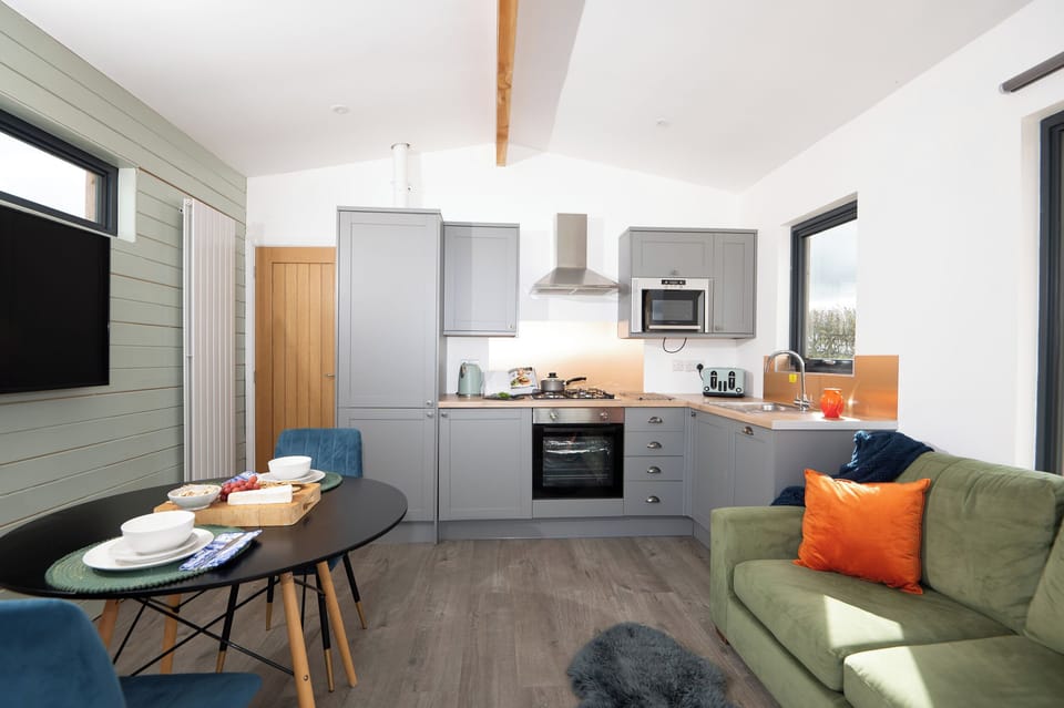 Fridge, dishwasher, electric kettle, toaster