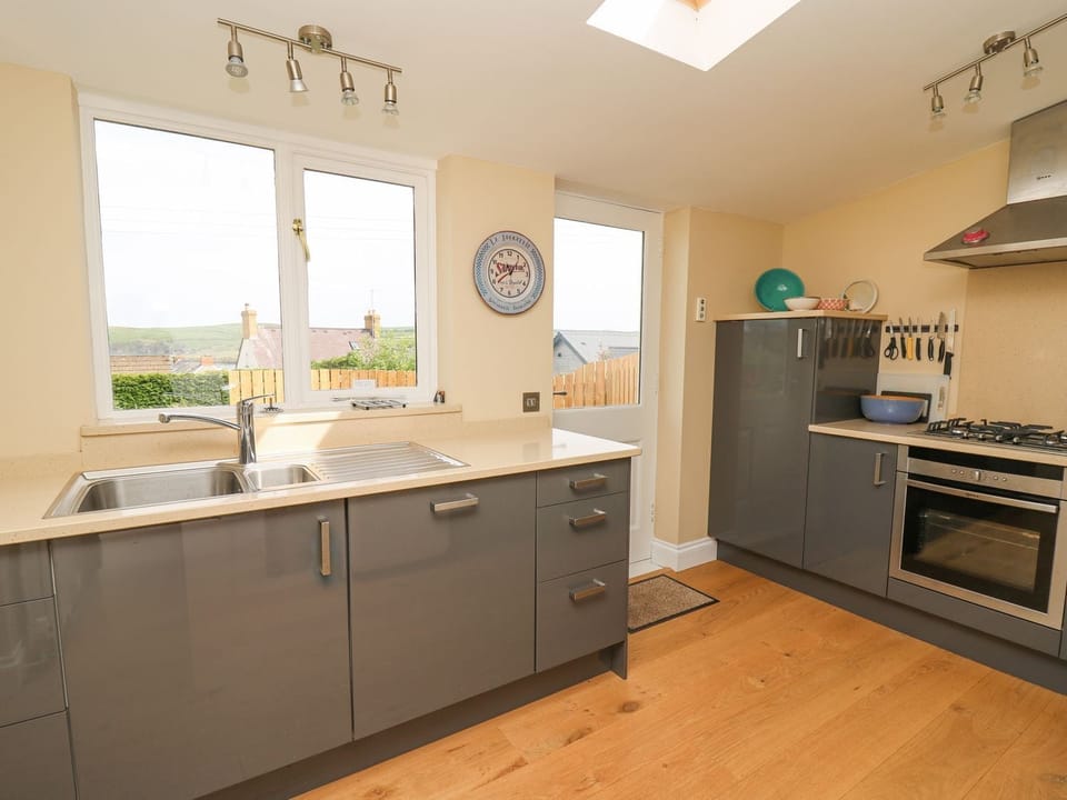 Fridge, dishwasher, electric kettle, toaster
