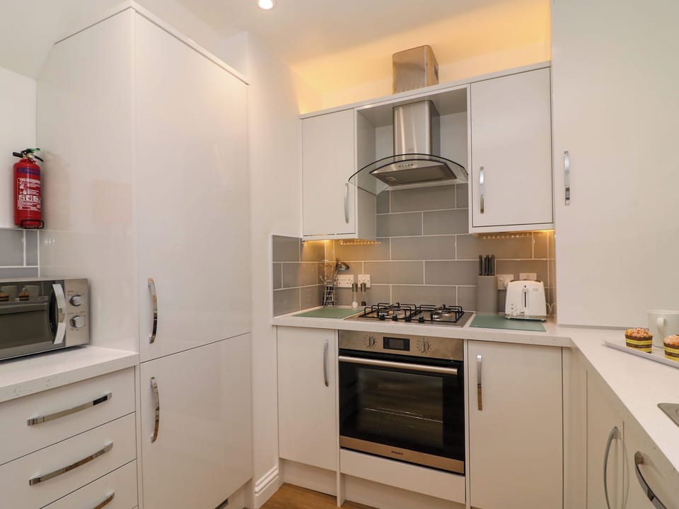 Fridge, dishwasher, electric kettle, toaster