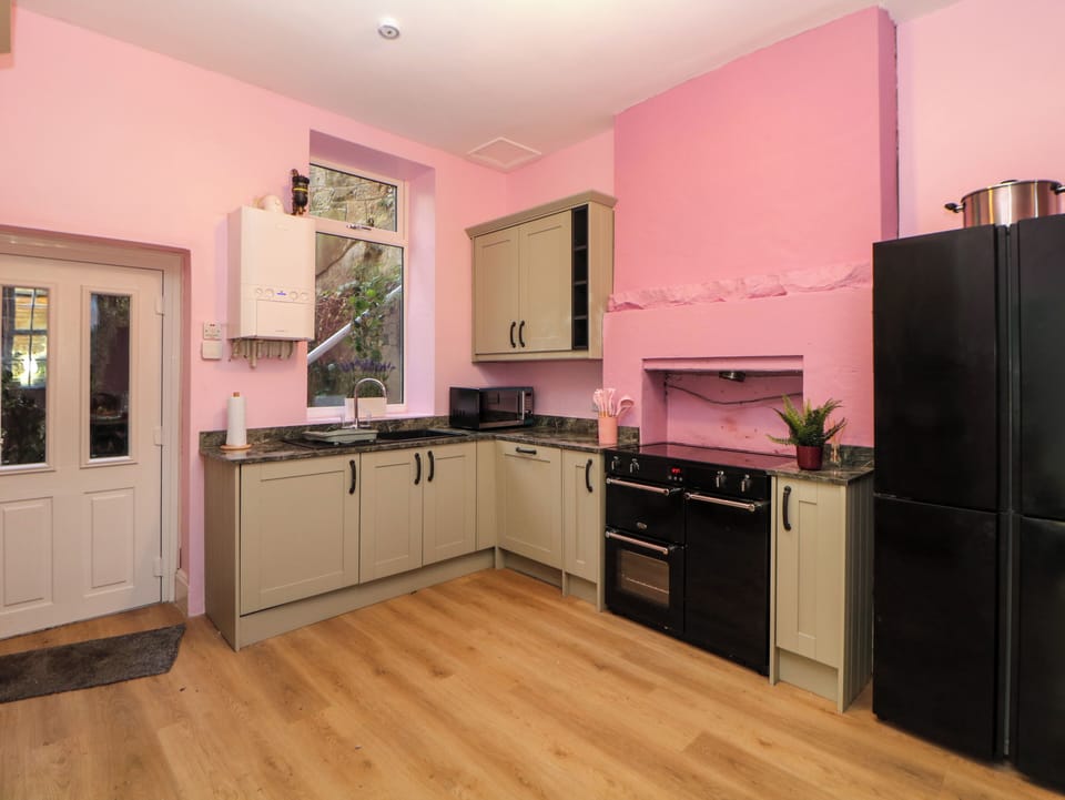 Fridge, dishwasher, electric kettle, toaster
