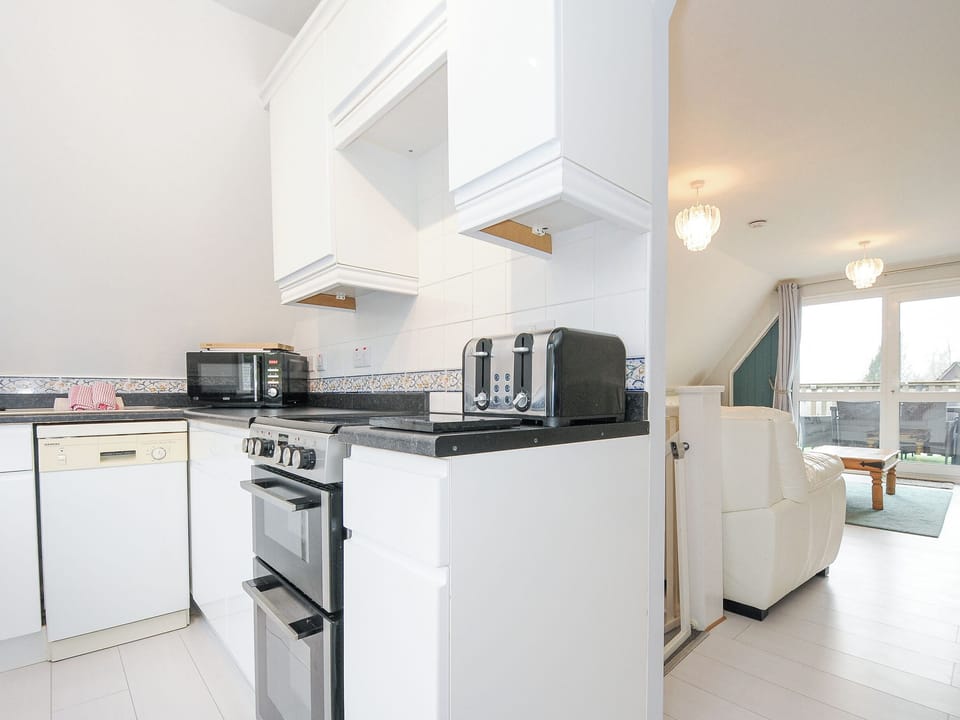 Fridge, dishwasher, electric kettle, toaster