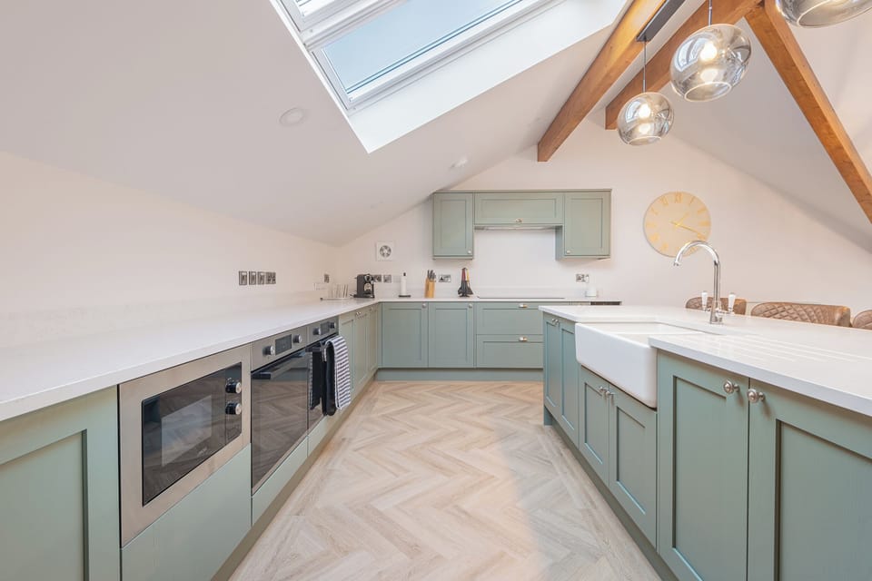 Fridge, dishwasher, electric kettle, toaster