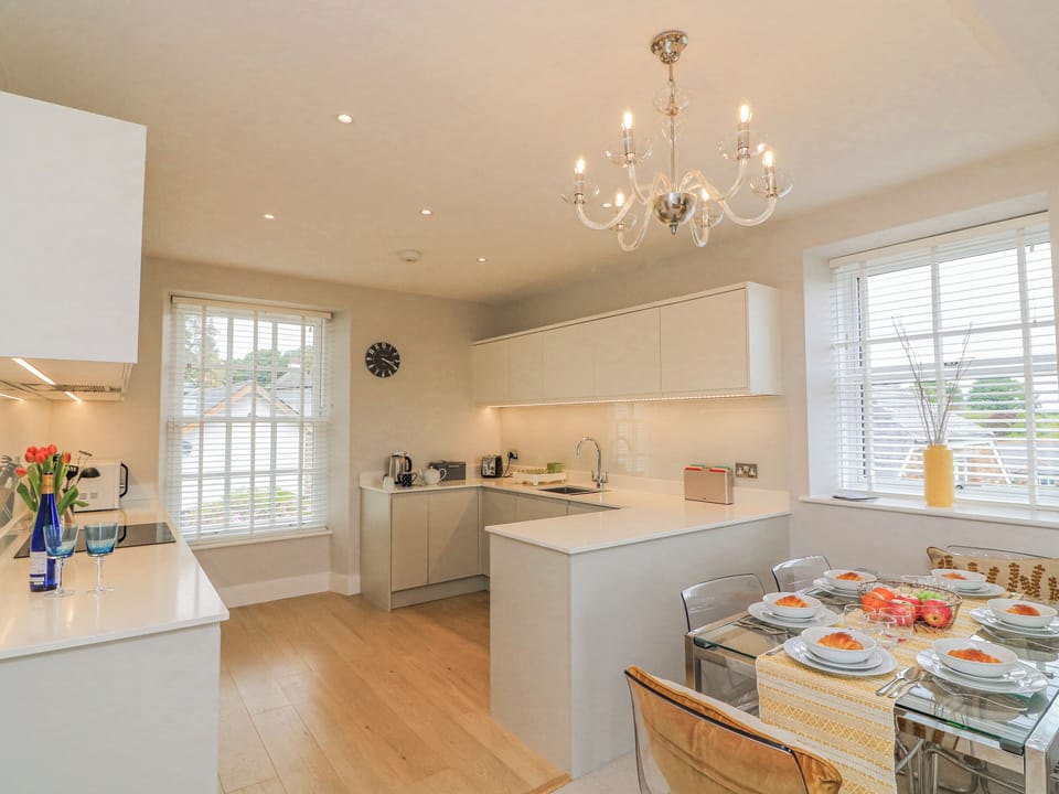 Fridge, dishwasher, cookware/dishes/utensils