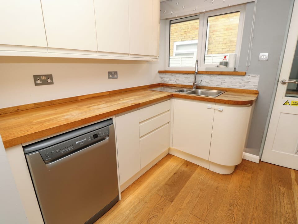 Fridge, dishwasher, electric kettle, toaster