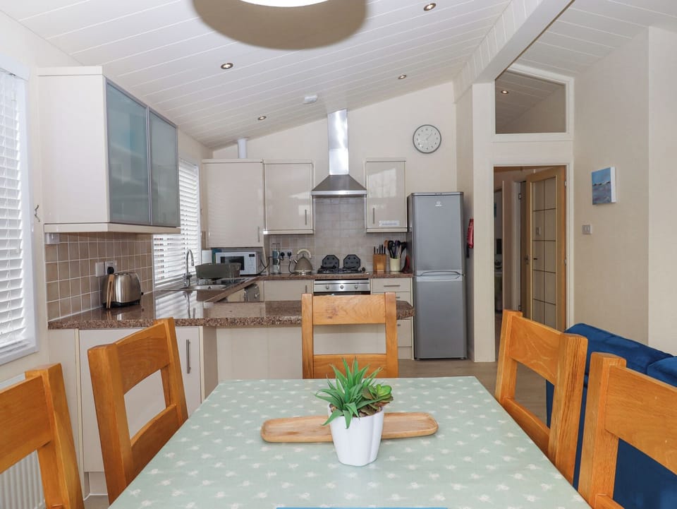 Fridge, dishwasher, electric kettle, cookware/dishes/utensils