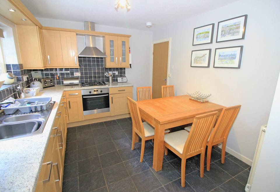 Fridge, dishwasher, electric kettle, toaster