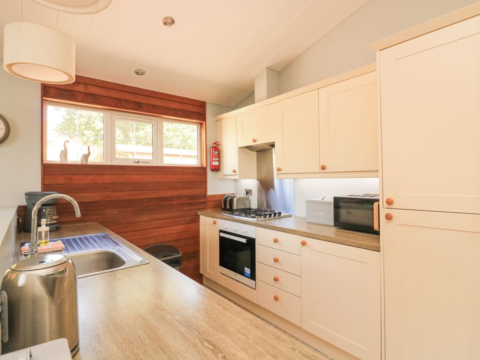 Fridge, dishwasher, electric kettle, toaster