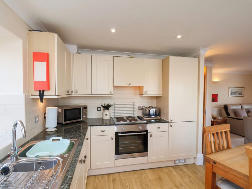 Fridge, dishwasher, electric kettle, toaster