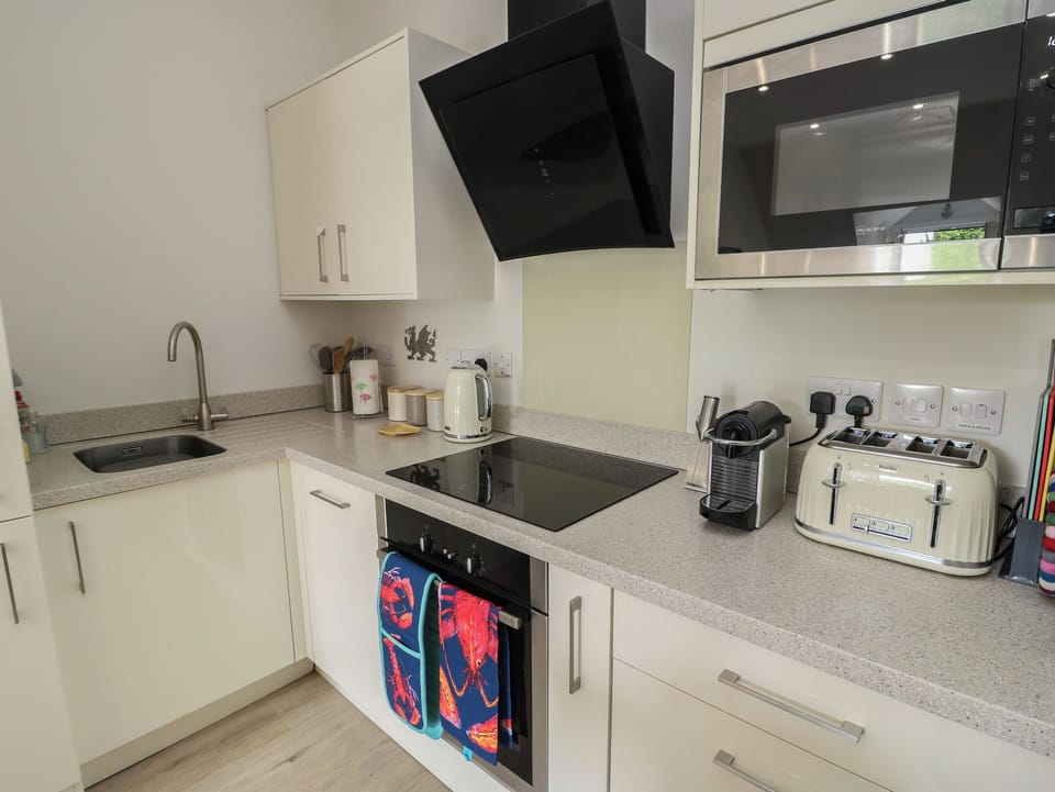 Fridge, dishwasher, electric kettle, toaster