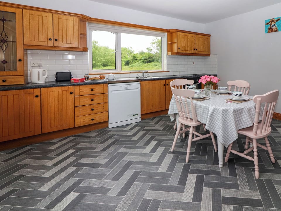 Fridge, dishwasher, electric kettle, toaster