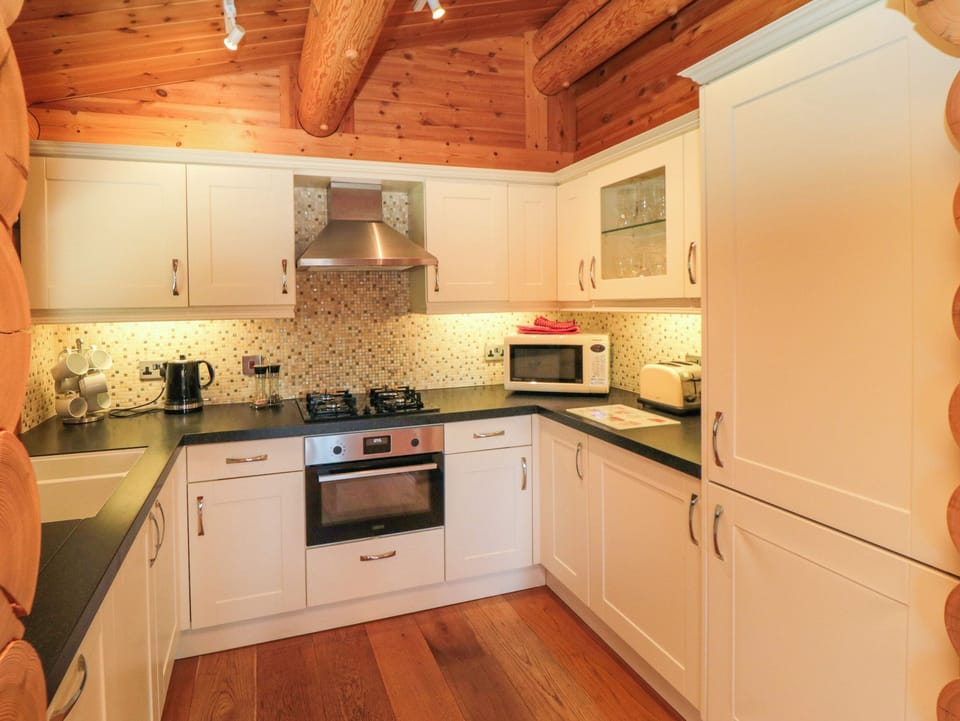 Fridge, dishwasher, electric kettle, toaster