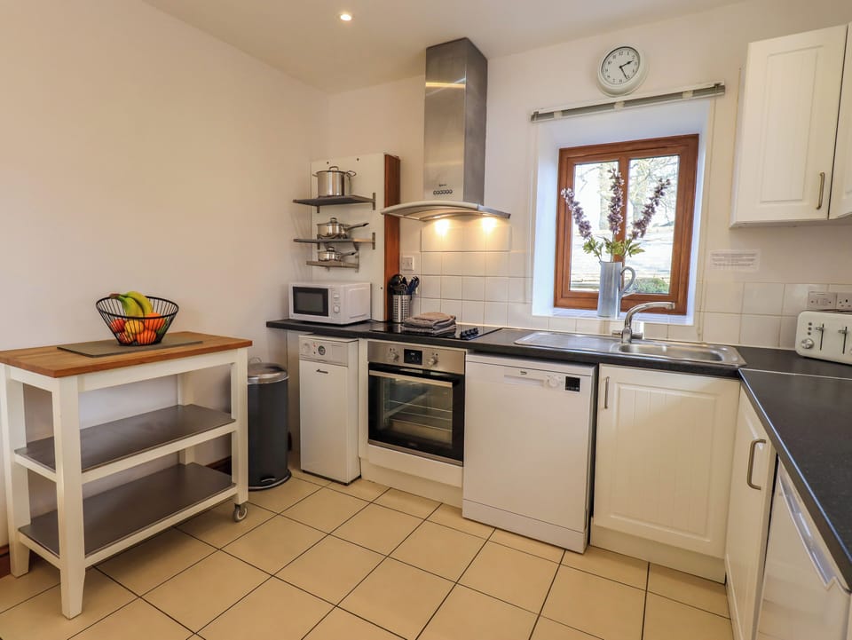 Fridge, dishwasher, electric kettle, toaster