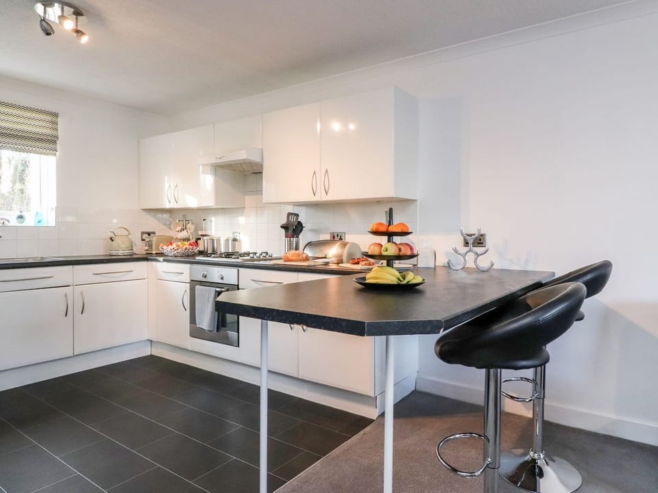 Fridge, dishwasher, electric kettle, toaster