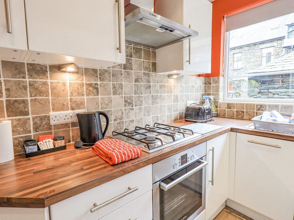 Fridge, dishwasher, electric kettle, toaster