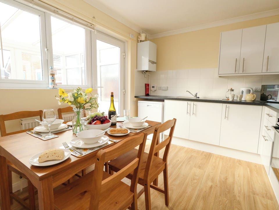 Fridge, dishwasher, electric kettle, toaster