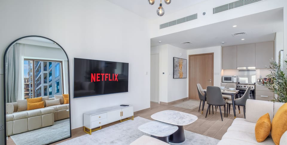 Apartment, Pool View | Living area | TV