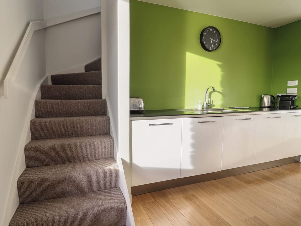 Fridge, dishwasher, electric kettle, toaster
