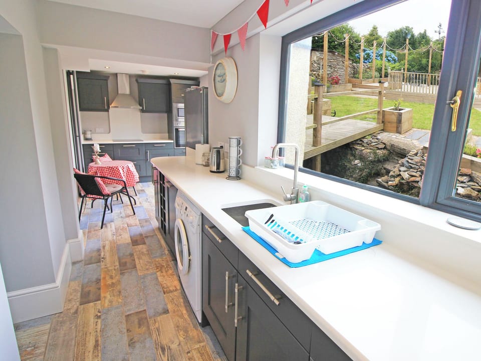 Fridge, dishwasher, electric kettle, cookware/dishes/utensils