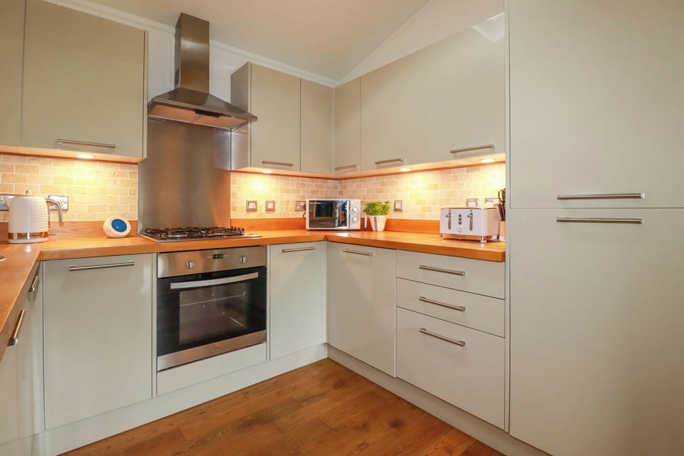 Fridge, dishwasher, electric kettle, cookware/dishes/utensils