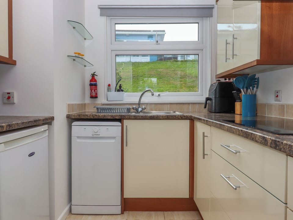 Fridge, dishwasher, electric kettle, toaster