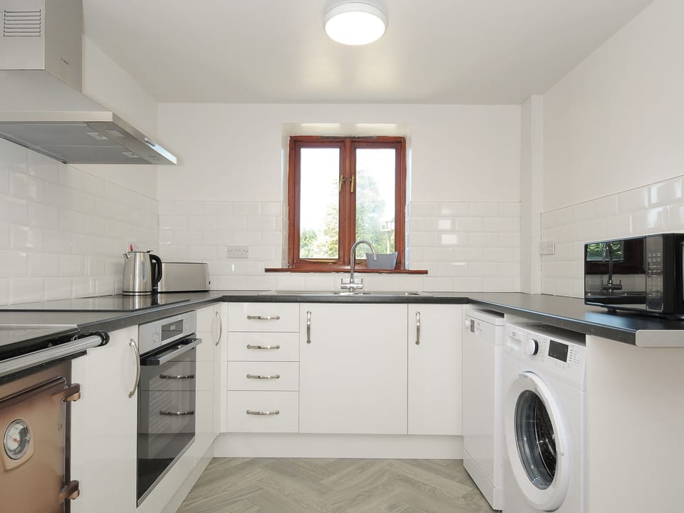 Fridge, dishwasher, electric kettle, toaster