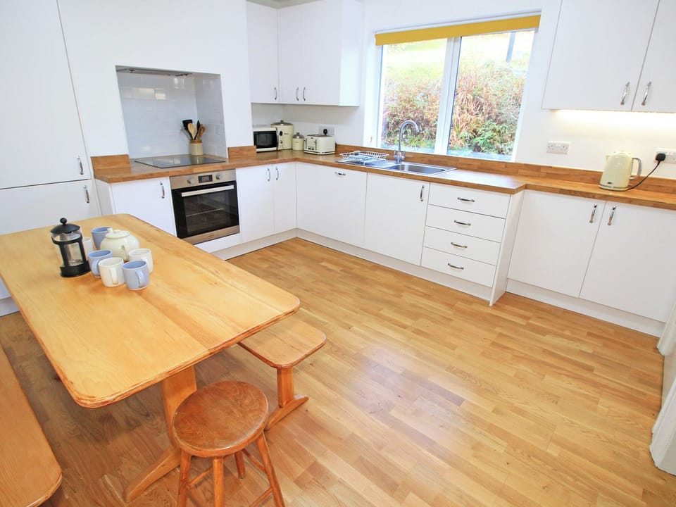Fridge, dishwasher, electric kettle, toaster