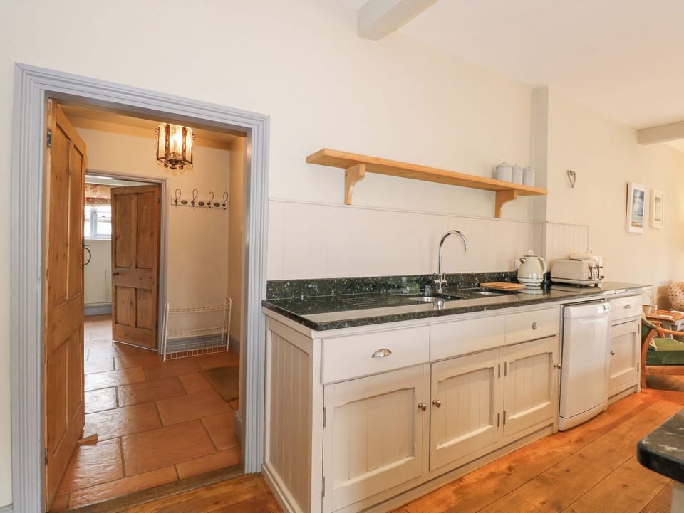 Fridge, dishwasher, electric kettle, toaster
