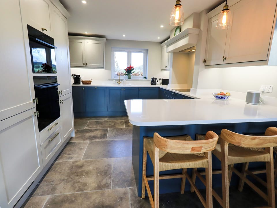 Fridge, dishwasher, cookware/dishes/utensils