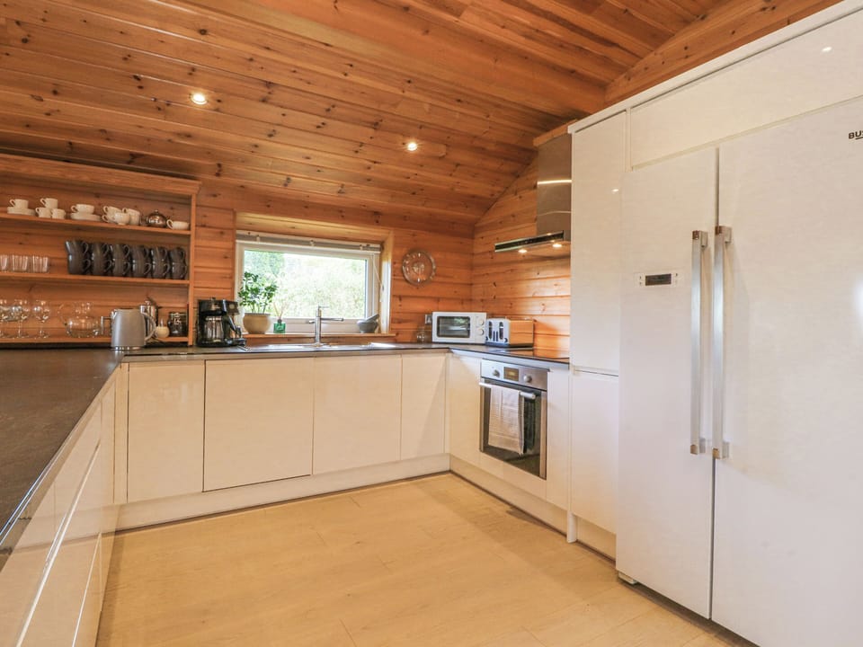 Fridge, dishwasher, electric kettle, toaster