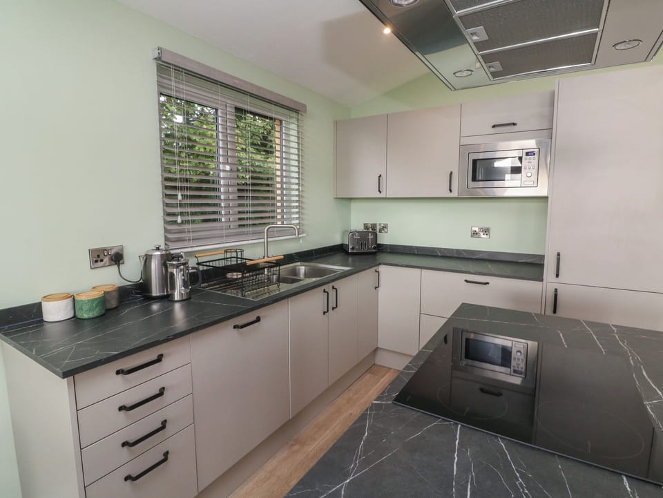 Fridge, dishwasher, electric kettle, toaster