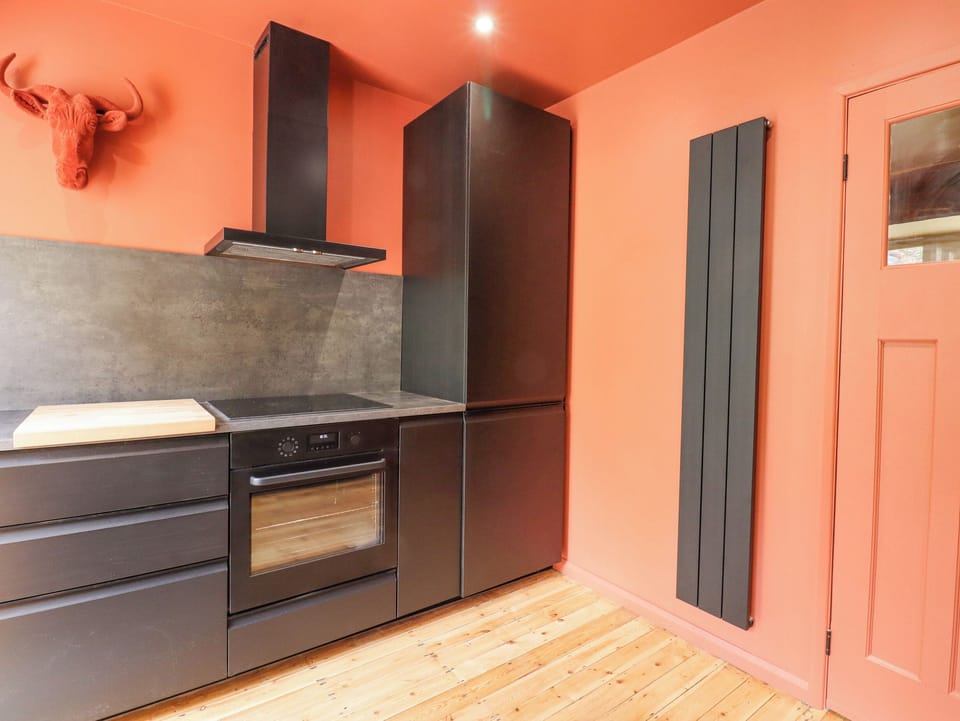 Fridge, dishwasher, electric kettle, toaster