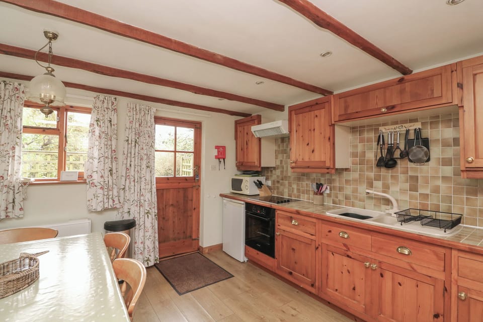 Fridge, dishwasher, cookware/dishes/utensils