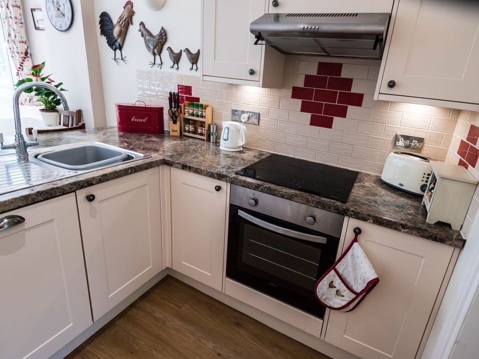 Fridge, dishwasher, electric kettle, toaster