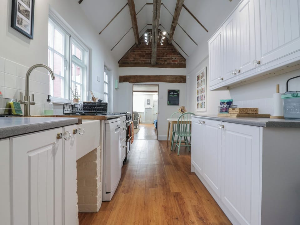Fridge, dishwasher, electric kettle, toaster