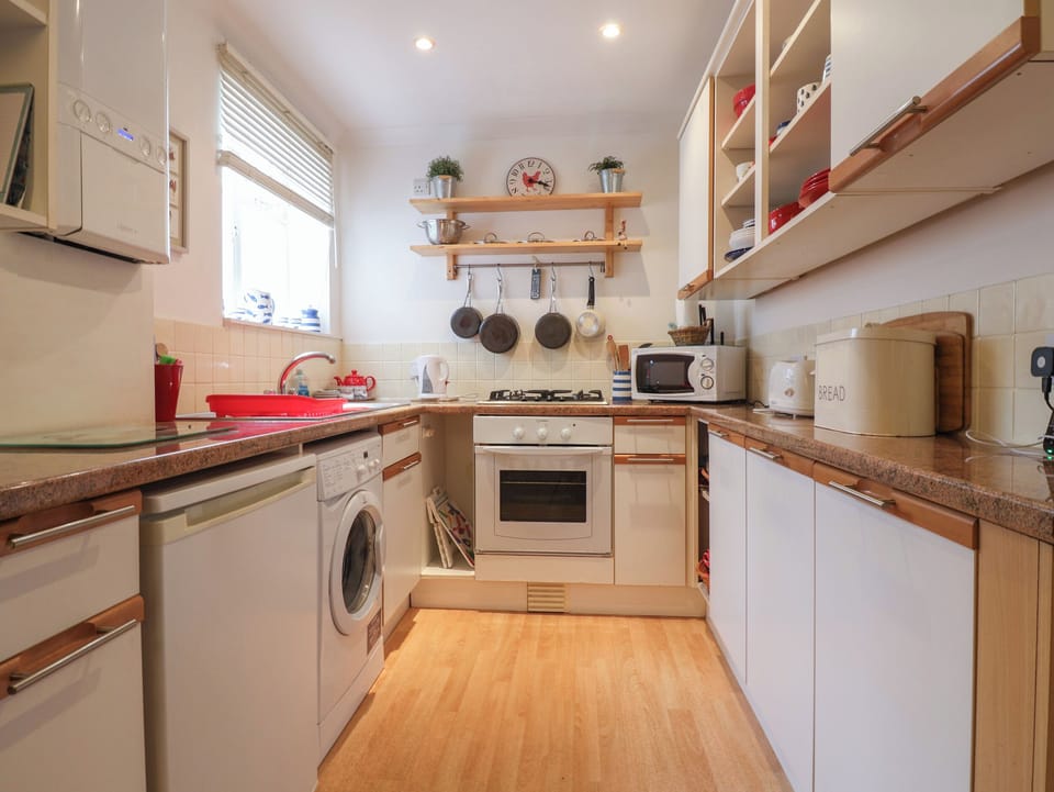 Fridge, dishwasher, electric kettle, toaster
