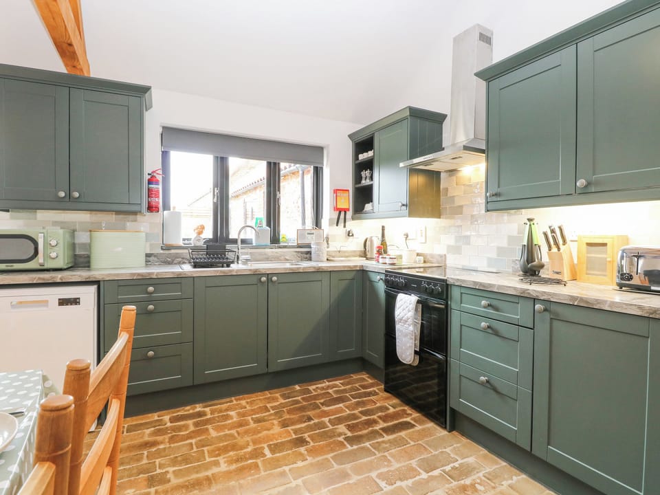 Fridge, dishwasher, electric kettle, toaster