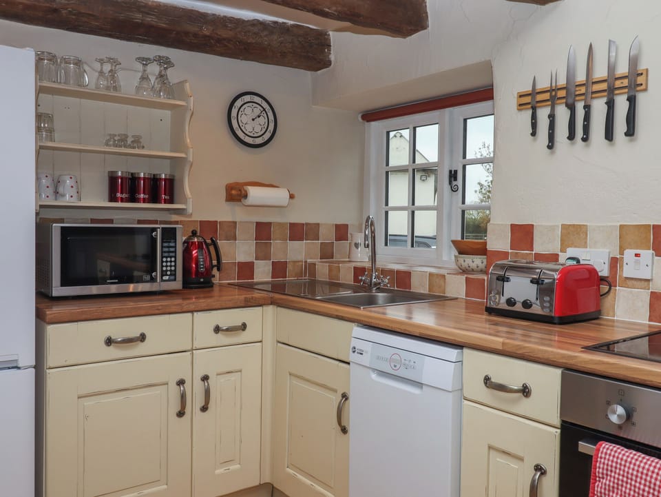 Fridge, dishwasher, electric kettle, toaster