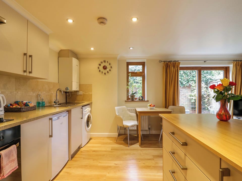 Fridge, dishwasher, electric kettle, toaster