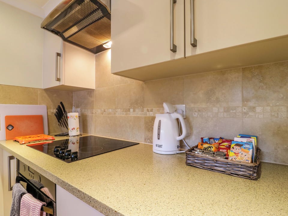 Fridge, dishwasher, electric kettle, toaster