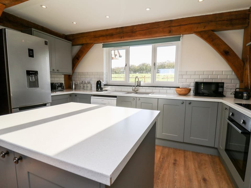 Fridge, dishwasher, electric kettle, toaster