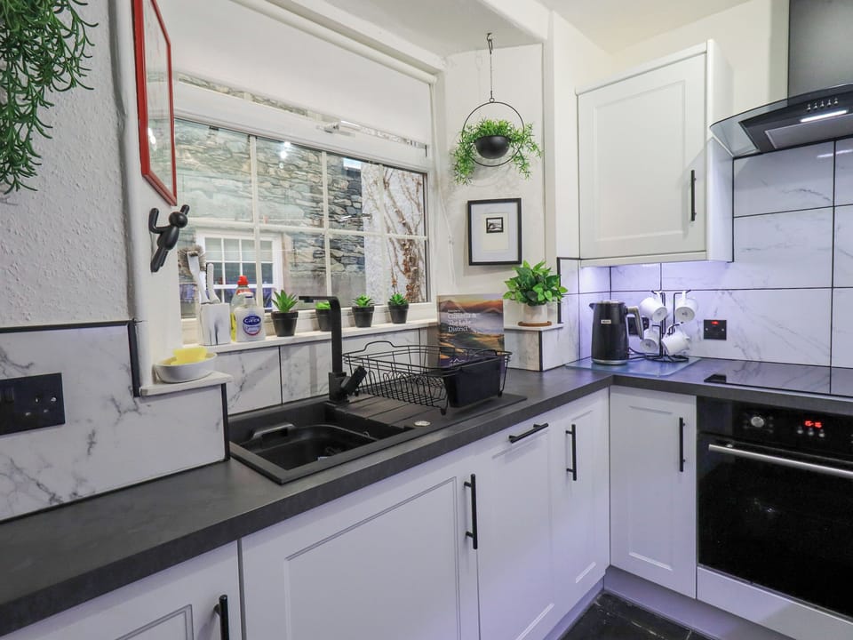 Fridge, dishwasher, electric kettle, toaster