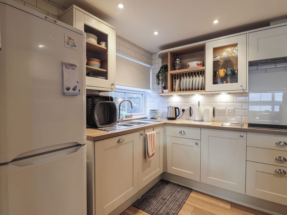 Fridge, dishwasher, electric kettle, toaster