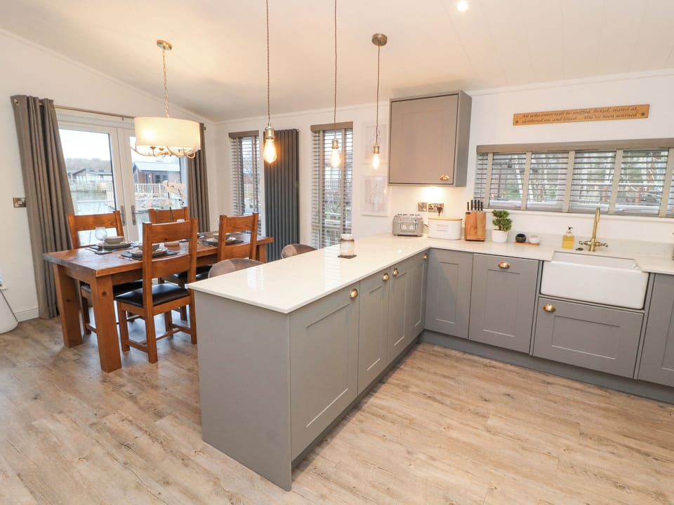 Fridge, dishwasher, electric kettle, toaster