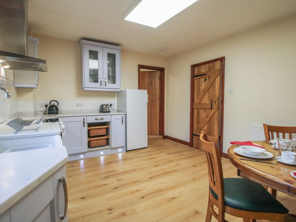Fridge, dishwasher, electric kettle, toaster