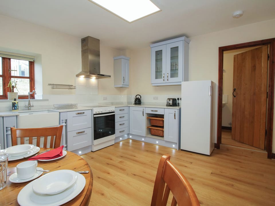 Fridge, dishwasher, electric kettle, toaster