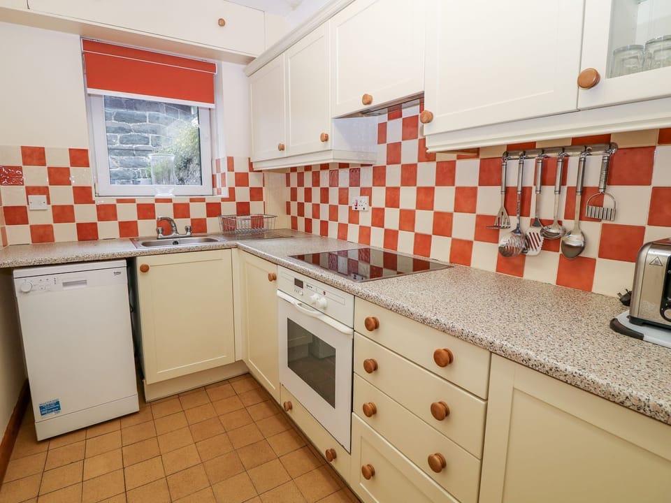 Fridge, dishwasher, electric kettle, toaster